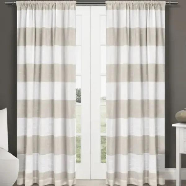 Curtains & Drapes-Kirkland's Home Jax Cotton Curtain Panel Set, 63 In. Gray