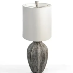 Table Lamps-Kirkland's Home Jaxson Stone Gray Table Lamp White