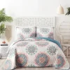 Quilts-Kirkland's Home Jessica Simpson Blue Pompeii Queen Quilt Set Blue/White