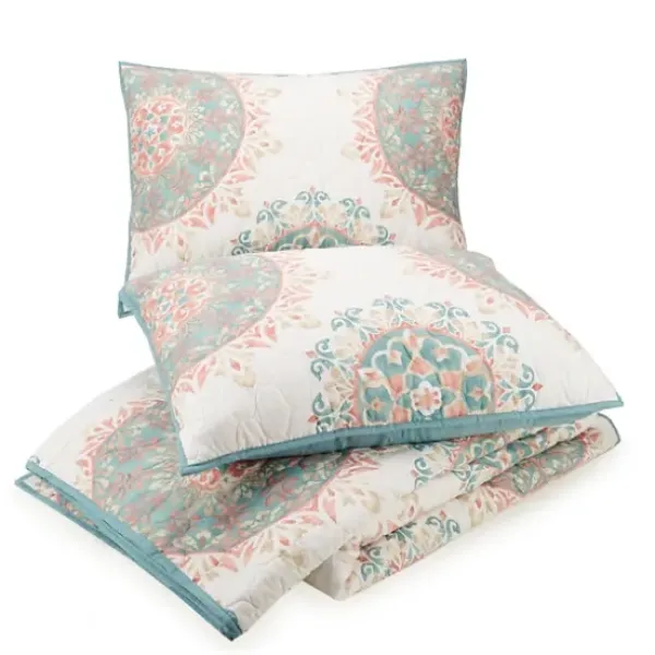 Quilts-Kirkland's Home Jessica Simpson Blue Pompeii King Quilt Set Blue/White