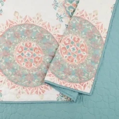 Quilts-Kirkland's Home Jessica Simpson Blue Pompeii King Quilt Set Blue/White