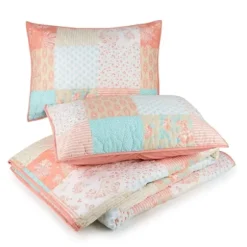 Quilts-Kirkland's Home Jessica Simpson Coral Ikigai King Quilt Set Pink/Blue