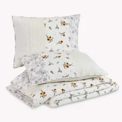 Quilts-Kirkland's Home Jessica Simpson Floral Endora Queen Quilt Set White