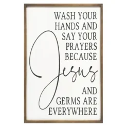 Wall Quotes & Signs-Kirkland's Home Jesus And Germs Are Everywhere Wall Plaque Black/White