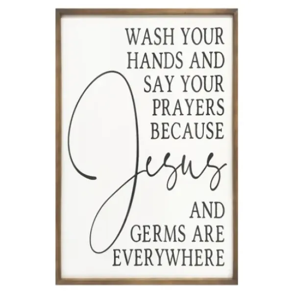 Wall Quotes & Signs-Kirkland's Home Jesus And Germs Are Everywhere Wall Plaque Black/White