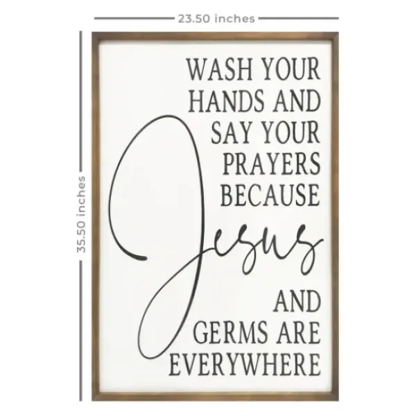 Wall Quotes & Signs-Kirkland's Home Jesus And Germs Are Everywhere Wall Plaque Black/White