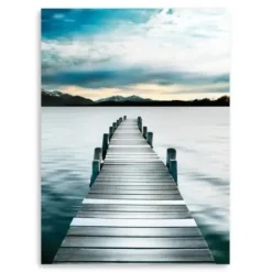 Canvas Art-Kirkland's Home Jetty Dock Giclee Canvas Art Print, 48X36 In. Blue/Gray