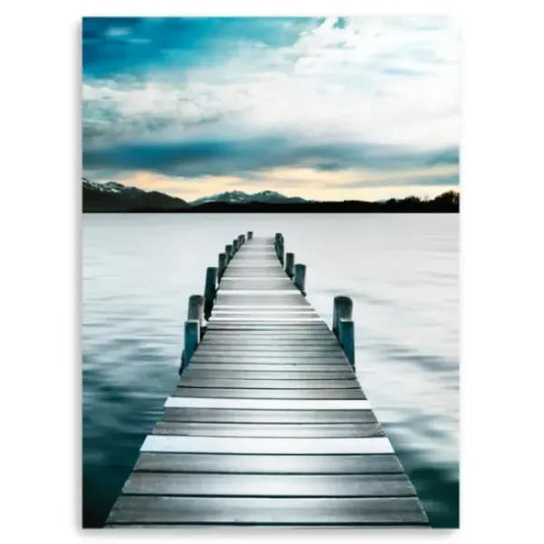Canvas Art-Kirkland's Home Jetty Dock Giclee Canvas Art Print, 48X36 In. Blue/Gray