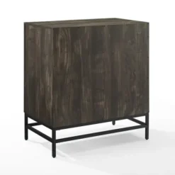 Cabinets & Sideboards-Kirkland's Home Joanelle Dark Steel And Wood Wine Cabinet Brown