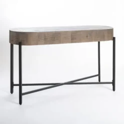 Console Tables-Kirkland's Home Jodi Mango Wood Console Table Gray/Black