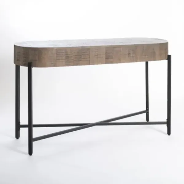 Console Tables-Kirkland's Home Jodi Mango Wood Console Table Gray/Black