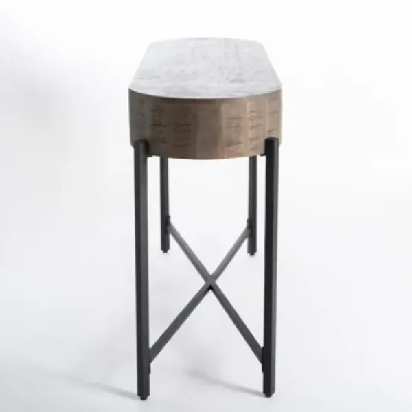 Console Tables-Kirkland's Home Jodi Mango Wood Console Table Gray/Black