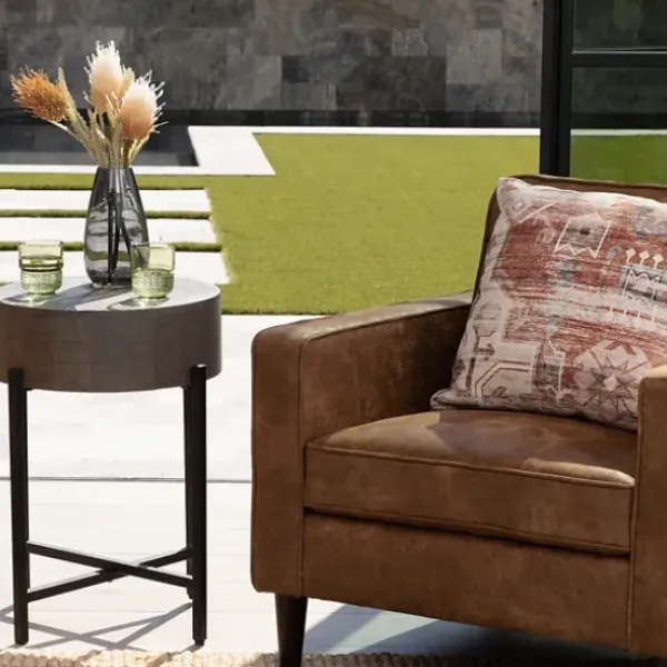 Accent & End Tables-Kirkland's Home Jodi Mango Wood Side Table Gray/Black