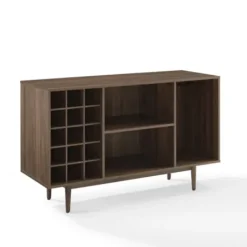 Cabinets & Sideboards-Kirkland's Home Josette Wood Open Wine Cabinet Brown