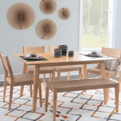 Dining Tables-Kirkland's Home Judith Natural Woven Rope 6-Pc. Dining Set