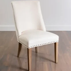Dining Chairs-Kirkland's Home Julia Cream Upholstered Dining Chair Ivory