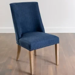 Dining Chairs-Kirkland's Home Julia Navy Upholstered Dining Chair Blue