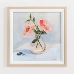Framed Art-Kirkland's Home June Roses Framed Art Print Pink/Green/Blue