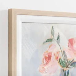 Framed Art-Kirkland's Home June Roses Framed Art Print Pink/Green/Blue