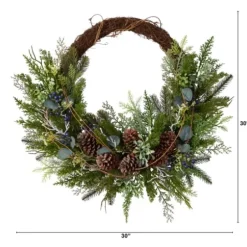 Wreaths-Kirkland's Home Juniper And Evergreen Vine Wreath Green/Brown