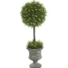 Trees & Topiaries-Kirkland's Home Juniper Ball Tree In Pedestal Urn