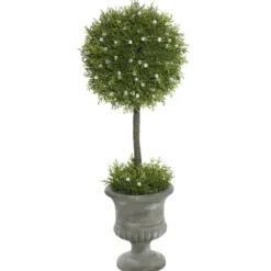 Trees & Topiaries-Kirkland's Home Juniper Ball Tree In Pedestal Urn