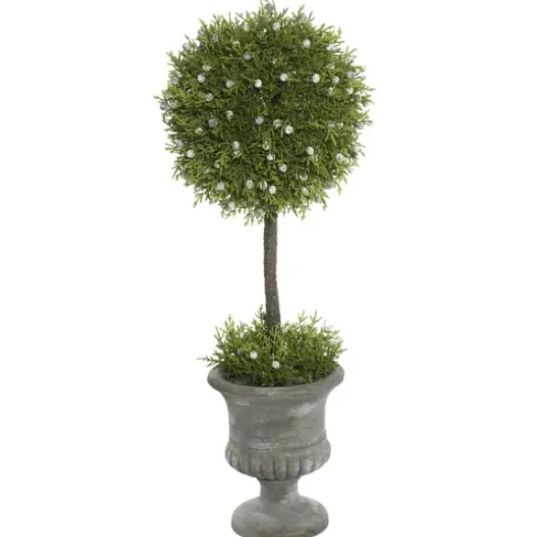 Trees & Topiaries-Kirkland's Home Juniper Ball Tree In Pedestal Urn