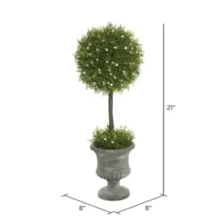 Trees & Topiaries-Kirkland's Home Juniper Ball Tree In Pedestal Urn