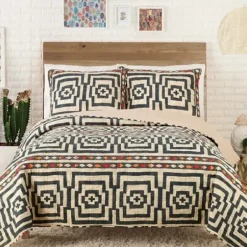 Quilts-Kirkland's Home Justina Blakeney Black Hypnotic King Quilt Set Black/White