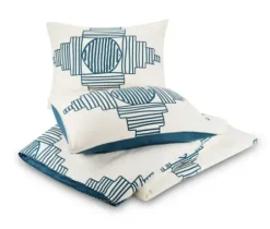 Duvets-Kirkland's Home Justina Blakeney Blue All Dance Queen Duvet Set Blue/White