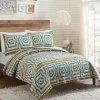 Quilts-Kirkland's Home Justina Blakeney Blue Hypnotic King Quilt Set Blue/White