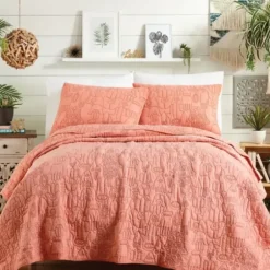 Quilts-Kirkland's Home Justina Blakeney Blush Hamsa Queen Quilt Set Pink