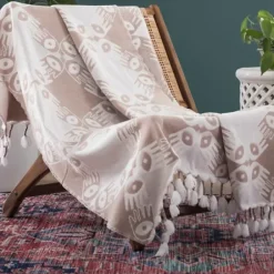 Blankets & Throws-Kirkland's Home Justina Blakeney Blush Hand In Hand Throw Pink/White