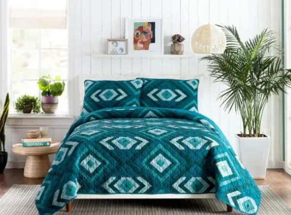 Quilts-Kirkland's Home Justina Blakeney Midway 3-Pc. Full/Queen Quilt Set Blue