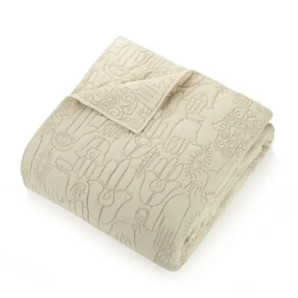 Quilts-Kirkland's Home Justina Blakeney Natural Hamsa King Quilt Set Tan