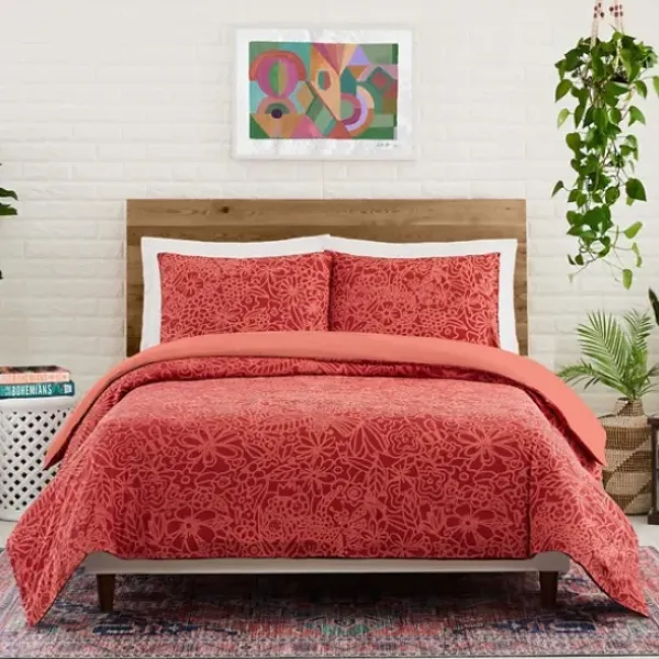 Duvets-Kirkland's Home Justina Blakeney Nature 3-Pc. King Duvet Set Red