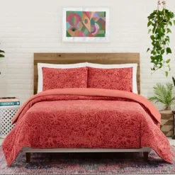 Duvets-Kirkland's Home Justina Blakeney Nature 3-Pc. Queen Duvet Set Red