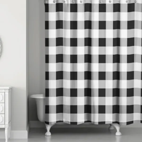 Shower Curtains-Kirkland's Home Justina Blakeney Prosperity Shower Curtain Black/White
