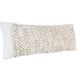 Pillows-Kirkland's Home Jute Hand Knotted Lumbar Pillow White