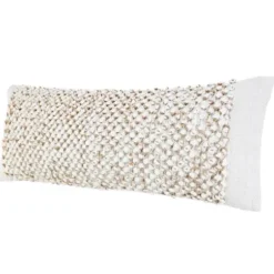 Pillows-Kirkland's Home Jute Hand Knotted Lumbar Pillow White