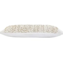 Pillows-Kirkland's Home Jute Hand Knotted Lumbar Pillow White