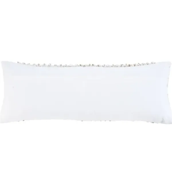 Pillows-Kirkland's Home Jute Hand Knotted Lumbar Pillow White