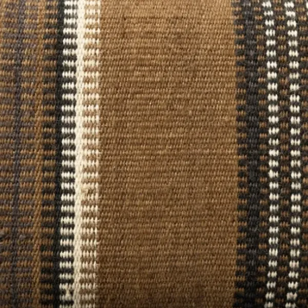 Benches & Ottomans-Kirkland's Home Jute Striped Natural Wood Bench Brown/White/Gray