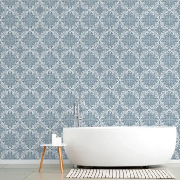 Wall Murals & Wall Decals-Kirkland's Home Kaleidoscope Peel And Stick Wall Mural Blue