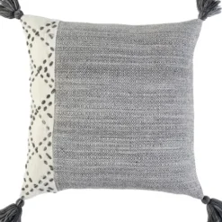 Pillows-Kirkland's Home Kantha Stitch Recycled Throw Pillow Gray