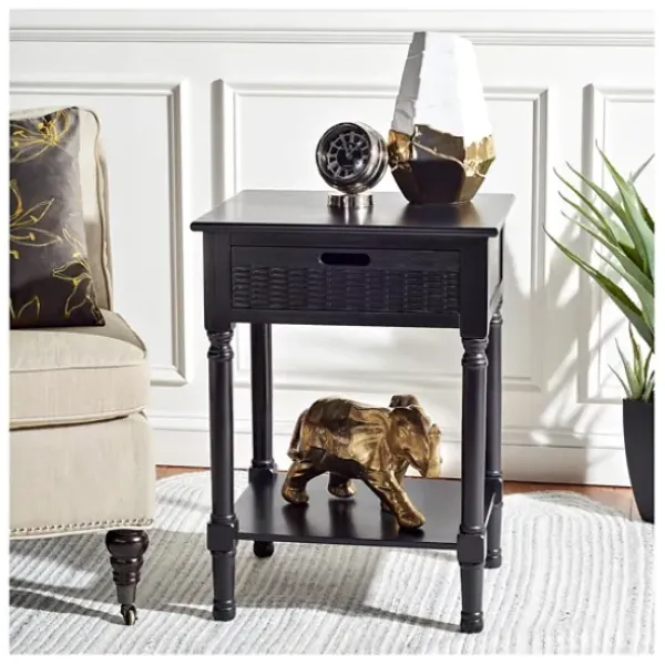 Accent & End Tables-Kirkland's Home Karson Carved Turned Legs Accent Table Black