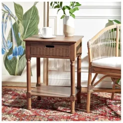 Accent & End Tables-Kirkland's Home Karson Carved Turned Legs Accent Table Brown