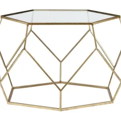 Coffee Tables-Kirkland's Home Kate Round Metal Coffee Table Gold