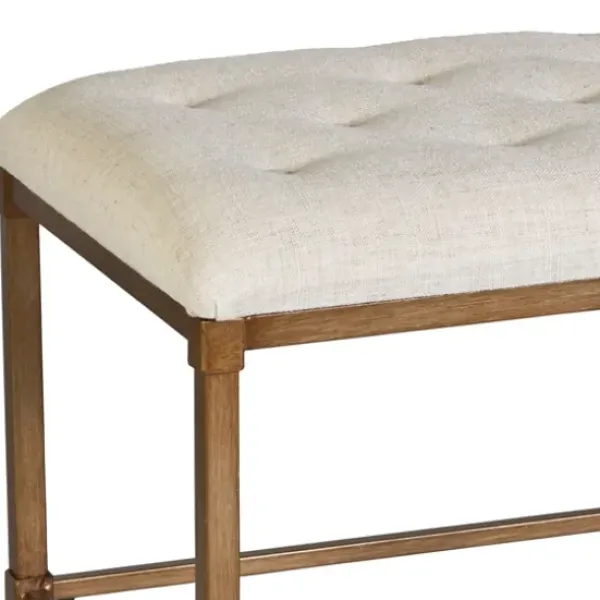 Benches & Ottomans-Kirkland's Home Katherine Backless Vanity Stool Tan