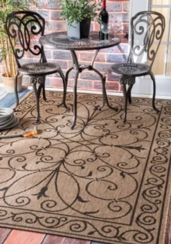 Outdoor Rugs-Kirkland's Home Kaya Rust Gradient Indoor/Outdoor Area Rug, 6X9 Orange